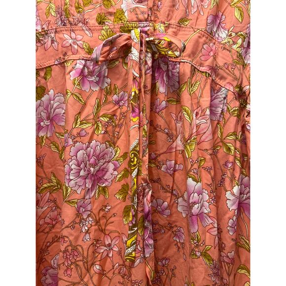 NWT R. Vivimos Women’s Boho Whimsical Tiered Ruffle Maxi Dress Size L 12/14 Pink - Picture 7 of 11